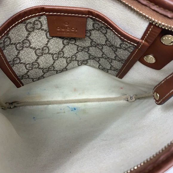GUCCI Brown GG Supreme Loop Coated Canvas Messenger Small Crossbody Bag - Picture 7 of 15
